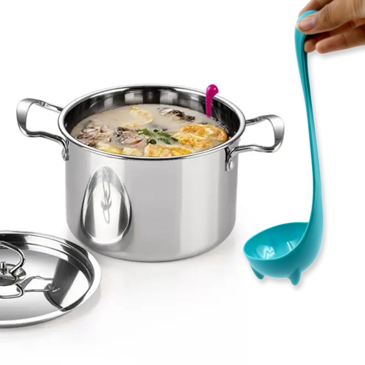 Silicone Soup Spoon – Multifunctional Strainer & Ladle | Quickslice