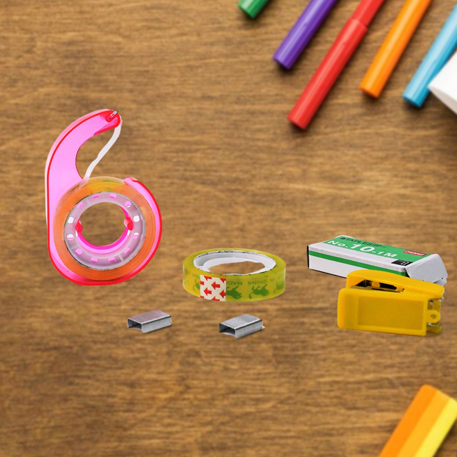 5-in-1 Stationery Kit – Compact Stapler & Sealing Tape Set
