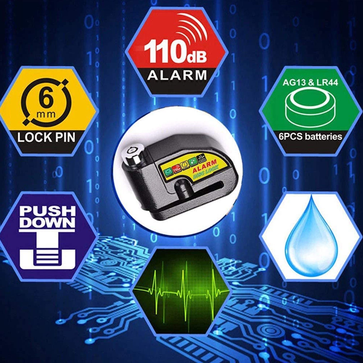 Alarm Disc Lock – Motorbike Anti-Theft with 110dB Siren