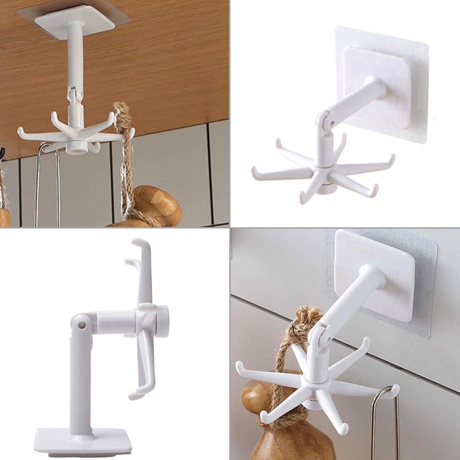 Self-Adhesive Wall Hook – 360° Rotating & Waterproof | GlimmerHome