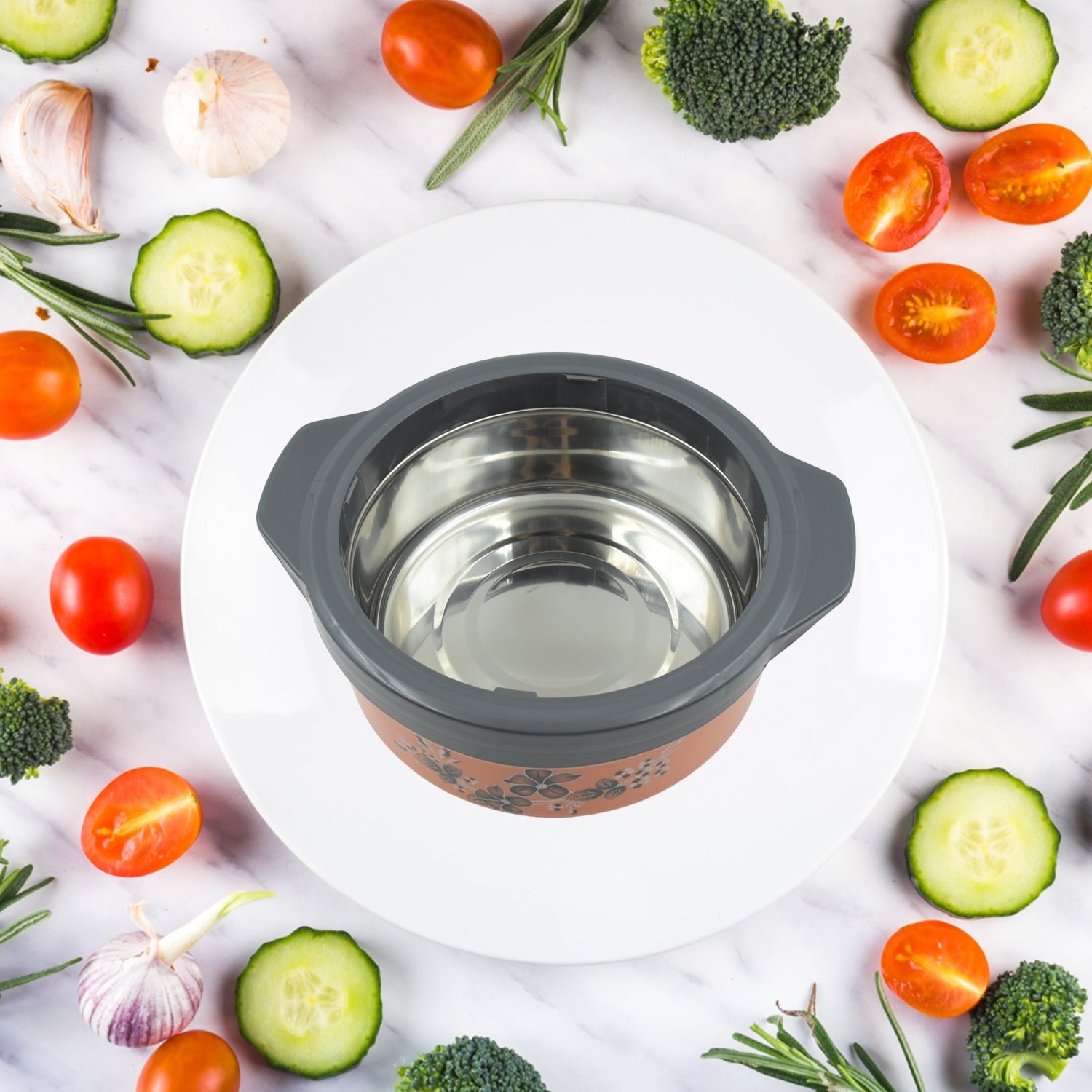 Insulated Casserole Box – Floral Steel Hot Pot 2500ml | Nekza