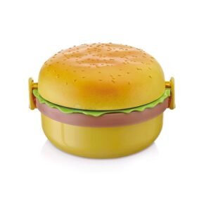 Burger Shape Lunch Box – Double Layer 1000ml for Kids | Lunchie Bunchie