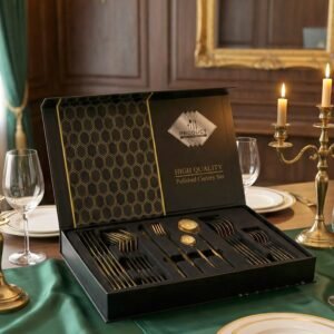 Stainless Steel Cutlery Set – Elegant Gold Finish for Dining & Gifts