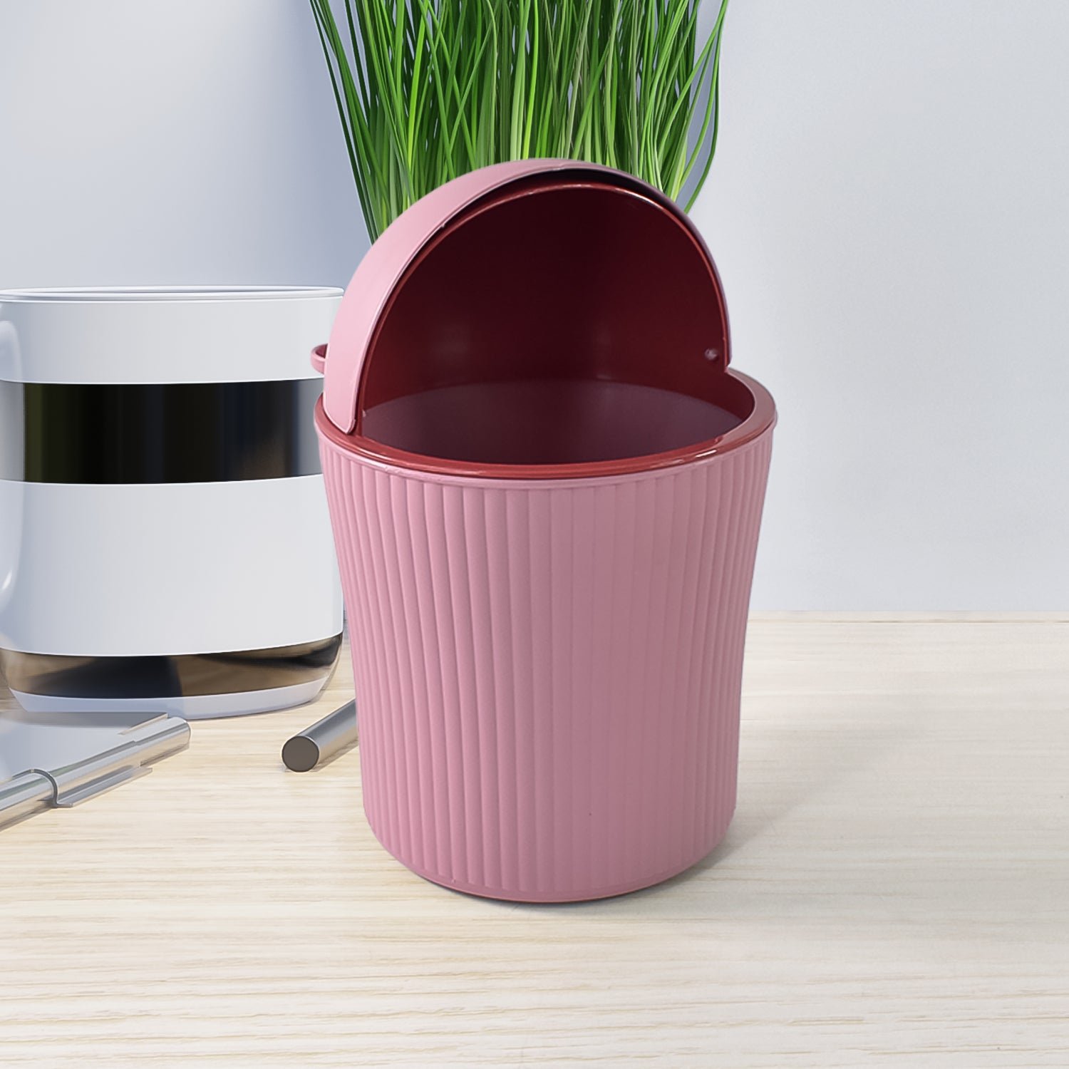 Mini Tabletop Dustbin – Compact 1200 ML Swing Lid Bin