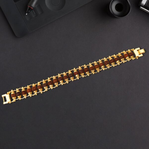Rudraksha Bracelet – Golden Modern Design for Meditation | Bracelet Bar