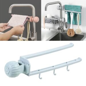 Sink Faucet Towel Holder – Adjustable Space-Saving Organizer
