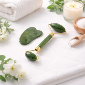 Jade Face Roller & Gua Sha Set – Skin Care & Relaxation Tool