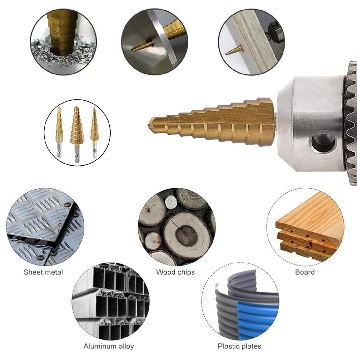 HSS Steel Step Drill Bit Set – Titanium Coated 4-32mm | BoltForce