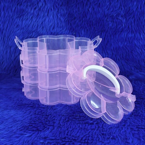 Flower-Shaped 3-Layer Storage Box – 9 Compartments Organizer