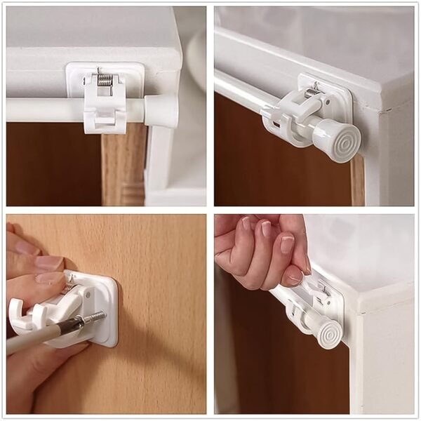 Self Adhesive Curtain Rod Hooks – Strong Load & No Drill Needed