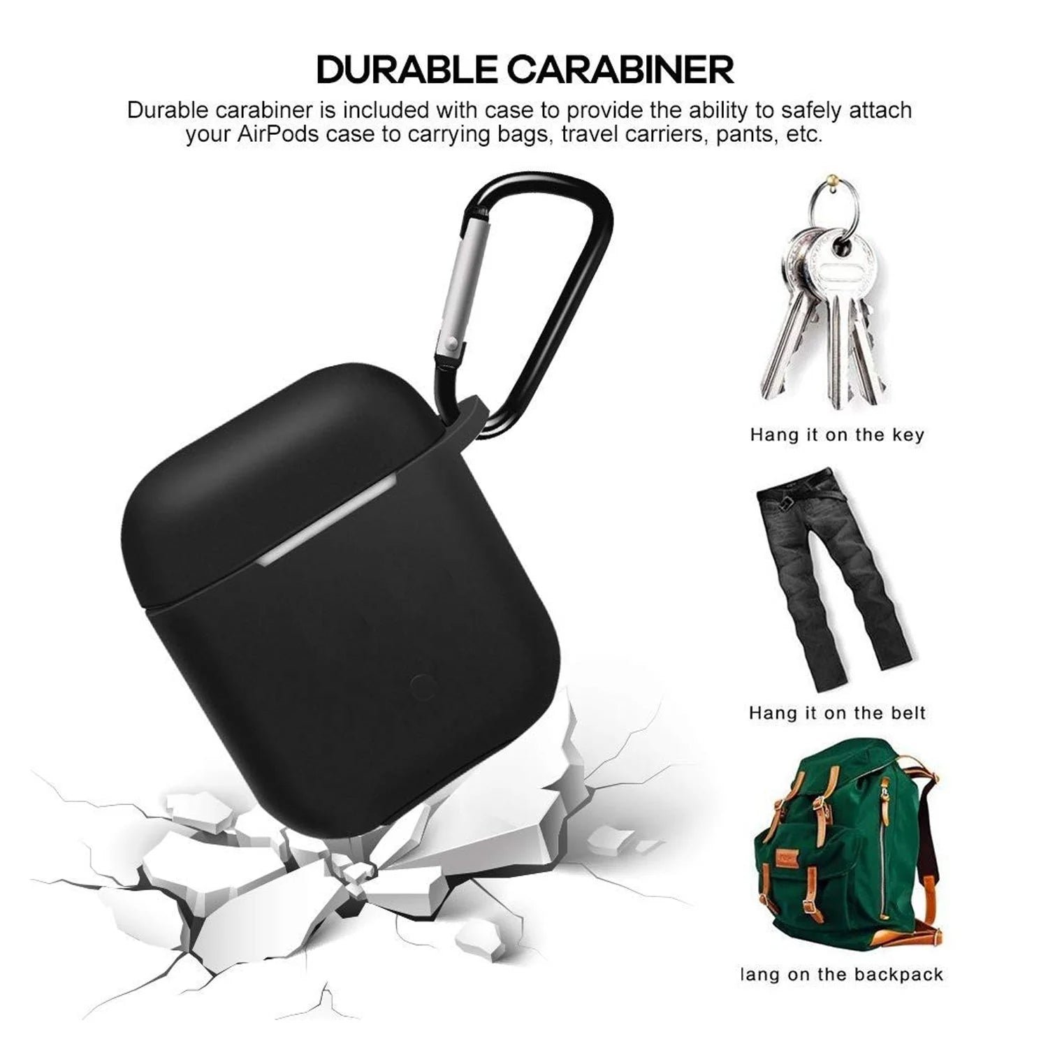 Wireless Earbuds Case – Shockproof Silicone Cover with Keychain | PHOBIA