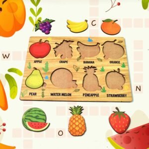 Wooden Fruit Puzzle – Toddler Learning Board | Inventive Play