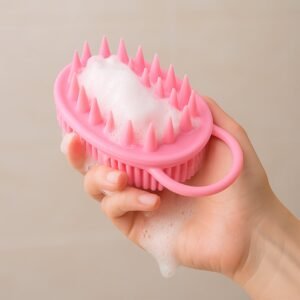 Silicone Soft Bristle Bath Brush – Exfoliate & Massage Skin