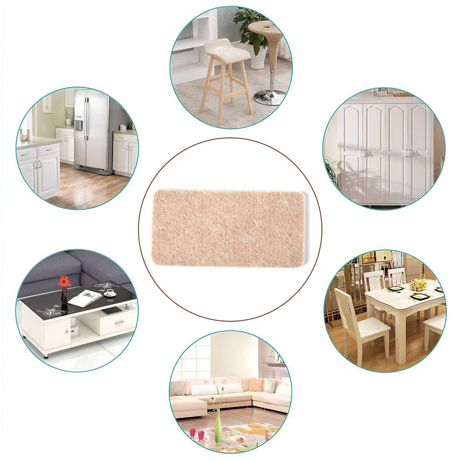 Felt Furniture Pads – Square Floor Protectors (4-Pc) | Safelix
