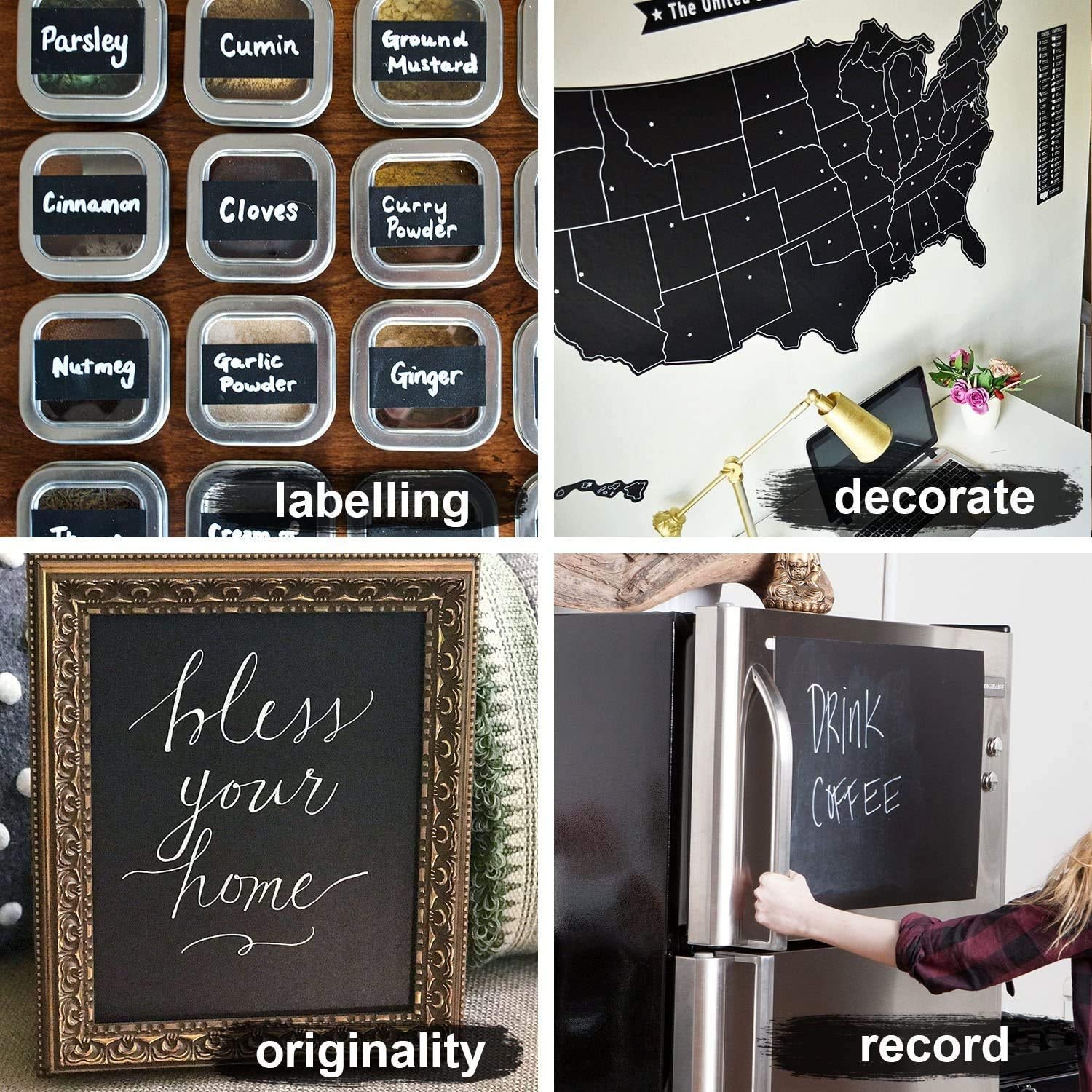 Blackboard Wall Sticker – Erasable Chalkboard Decal | TinyTrendy