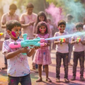 Holi Water Gun Toy – Lightweight Manual Pichkari for Kids