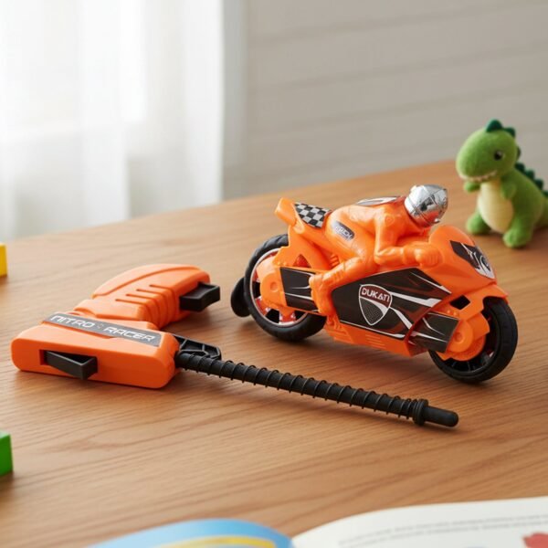 Launcher Racing Bike Toy for Kids – Manual Pull High-Speed Fun