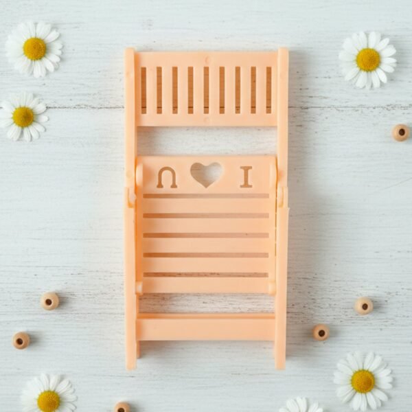 Mini Chair Mobile Stand Holder – Foldable & Portable Peach Phone Stand