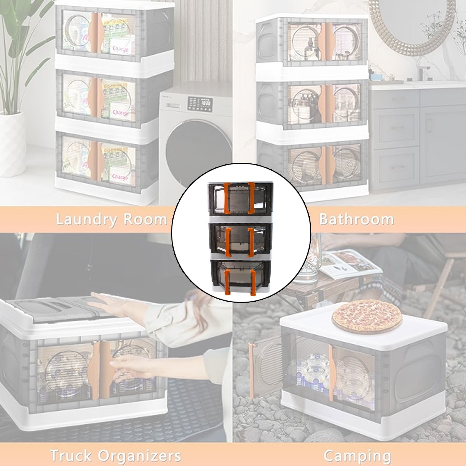 Plastic Folding Wardrobe Organizer – Space-Saving 3-Layer Unit