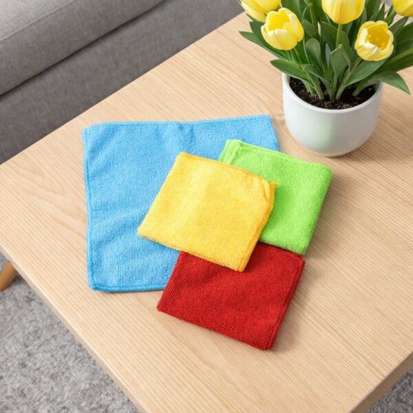 Microfiber Cleaning Cloths – 4-Pack Lint-Free Multipurpose Towels