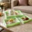 Serving Tray Set – Elegant Floral Design with Side Handles