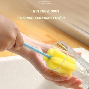 Sponge Cup Washing Brush – 20cm Kitchen Cleaning Tool | Velvet Wipe