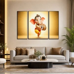 02_b8f4bc8b-60bf-4216-bad3-eac414a9e2b8 Ganesha Religious Wall Art – Vibrant 3 Panel MDF Frame