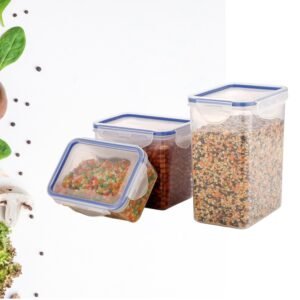 Airtight Food Storage Containers – Set of 3 with Leak-Proof Lids | Organivo