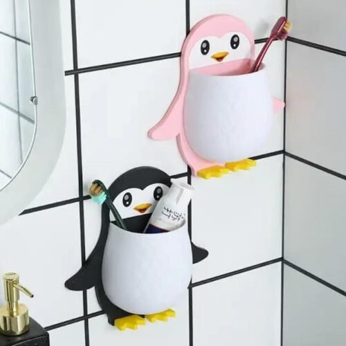 Penguin Storage Box – Wall Mount Organizer for Remote & Toothbrush | VoltDesk