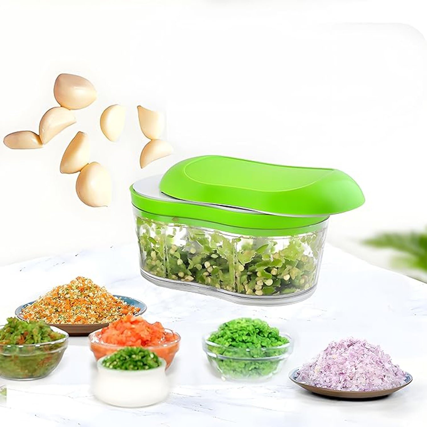 Garlic & Vegetable Chopper – Manual Hand Push for Quick Prep