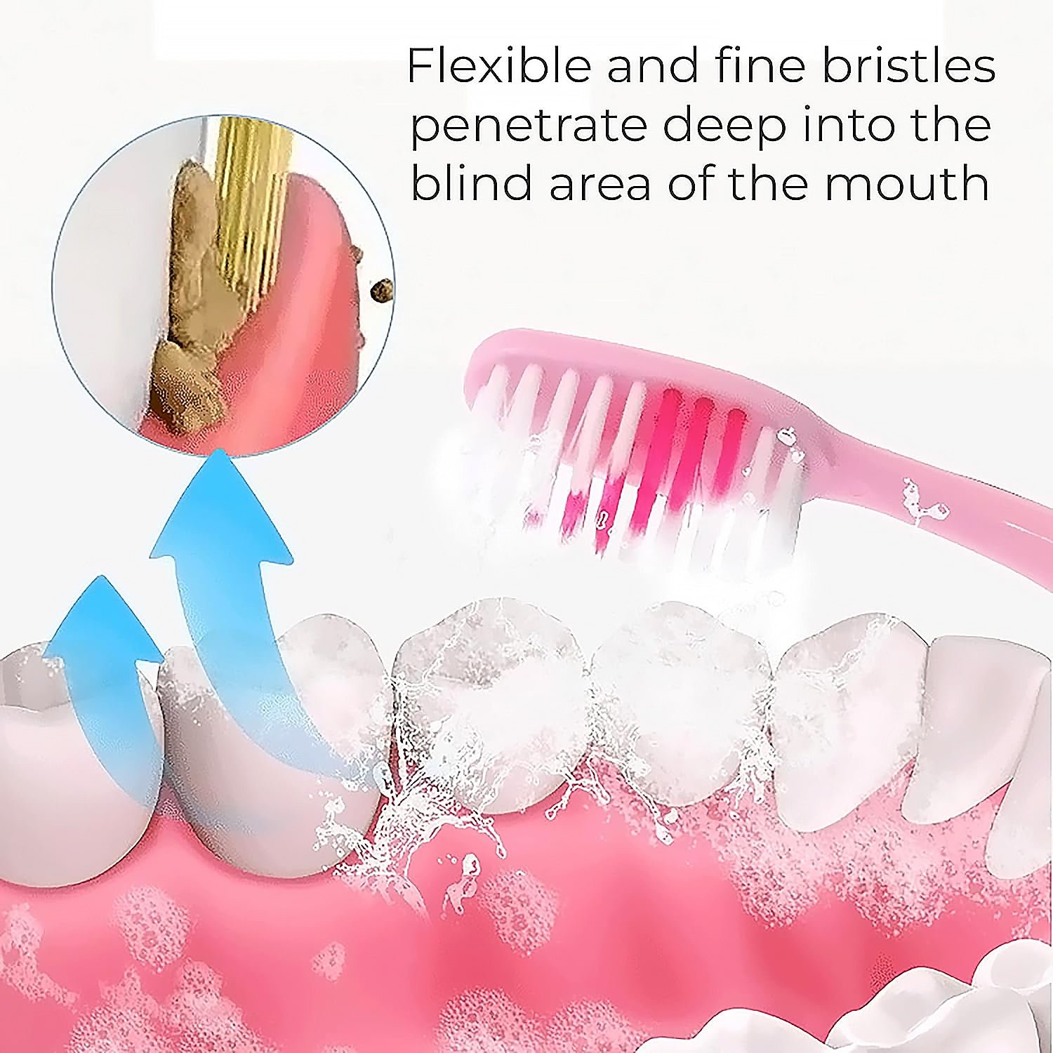2-in-1 Toothbrush Tongue Scraper – Soft Bristles & 8 Pcs | BrushedUp