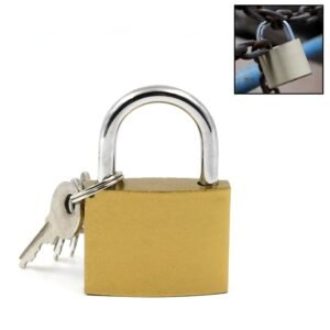 Solid Padlock 38mm – Durable Brass Body, 3 Keys | Safelix