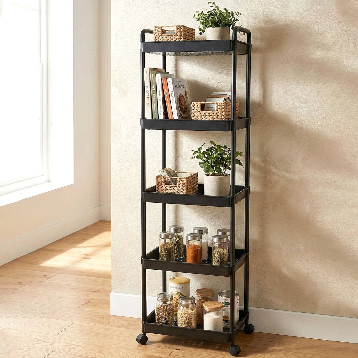 5 Layer Rolling Storage Rack – Multipurpose Mobile Organizer
