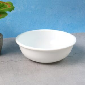 Plastic Serving Bowl 6 Inch – Deep Round White Kitchen Bowl