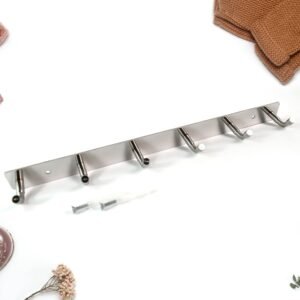 Stainless Steel Coat Rack 6-Hook – Durable & Rust-Resistant