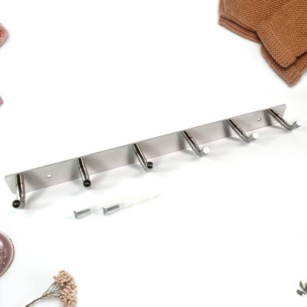 Stainless Steel Coat Rack 6-Hook – Durable & Rust-Resistant