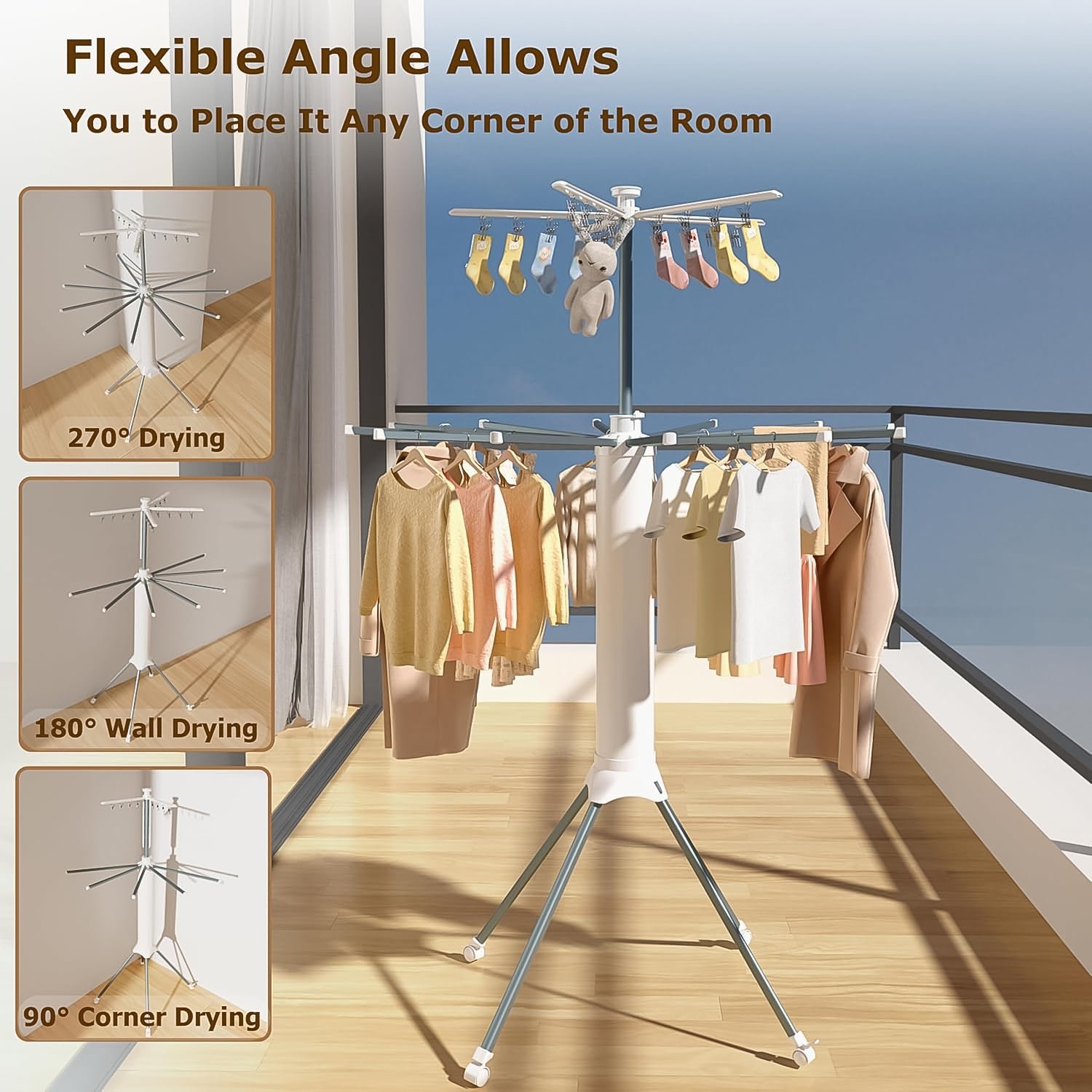 Clothes Drying Rack – Multi-Layer Foldable Design with Wheels, OCTOPUS RACK