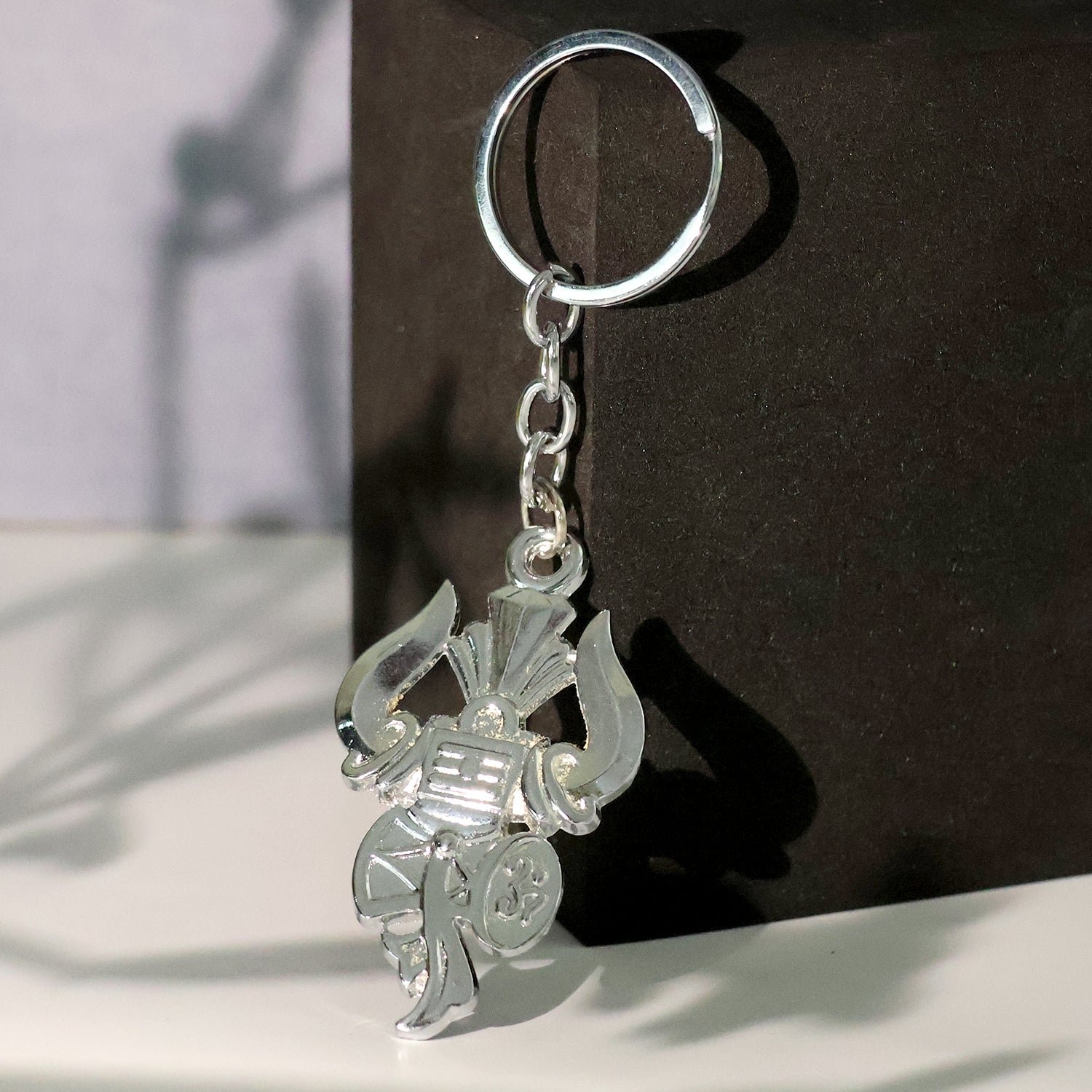 Mahakal Trishul Metal Keychain Set – Durable Devotional 2-Pc