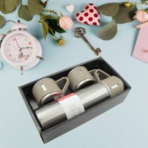 Stainless Steel Vacuum Flask Set – Keeps Drinks Hot & Cold 12h