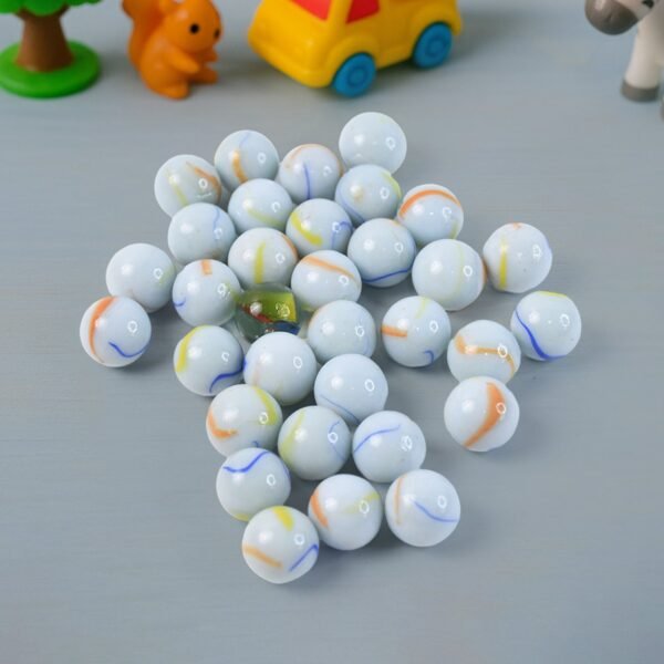 02_c9a8b8e4-24fd-443d-bed9-8a2fdc3a58ab Glass Marbles Pack of 30 – Classic White with Colorful Swirls