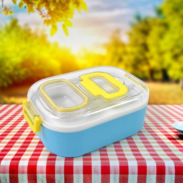 Kids Lunch Box – Durable Plastic with Spoon & Fork | Lunchie Bunchie