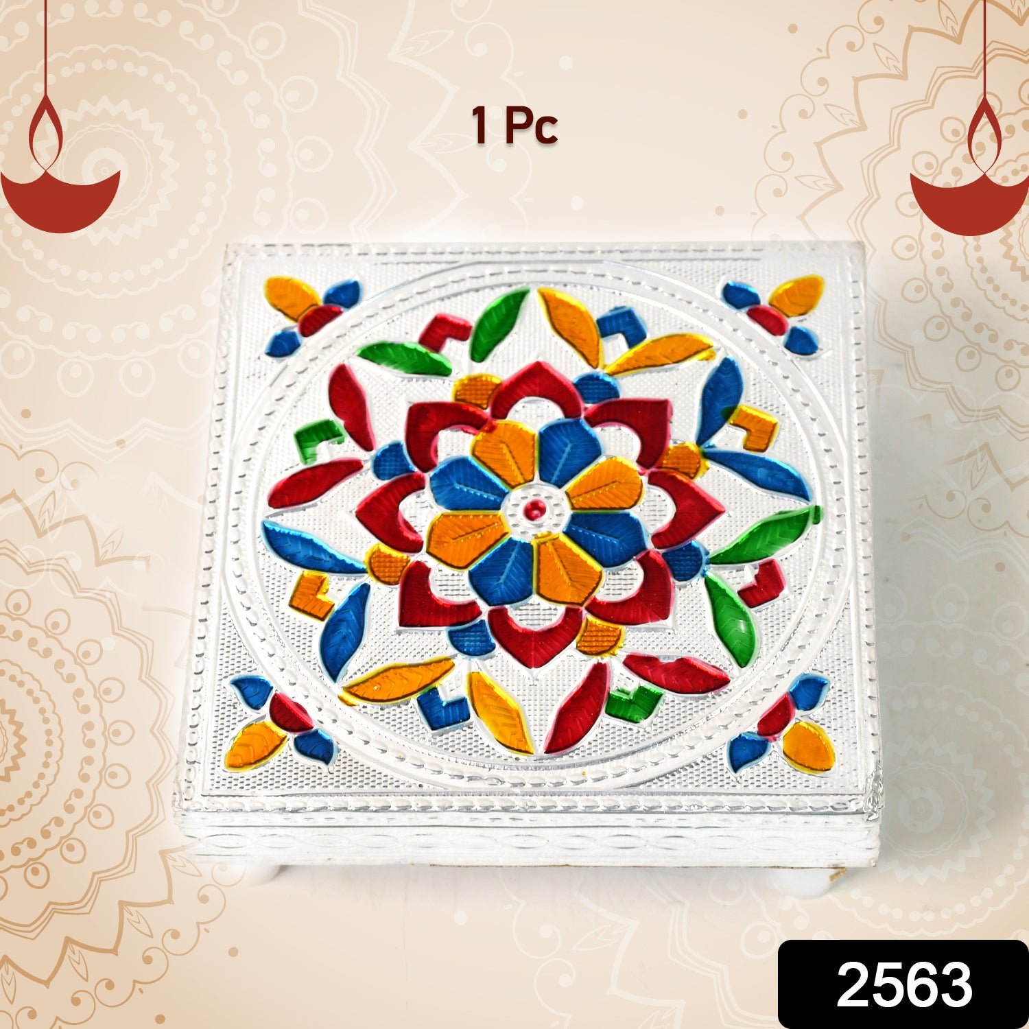 Meenakari Wooden Chowki – Handmade Puja Bajot Set for Home | VoltDesk