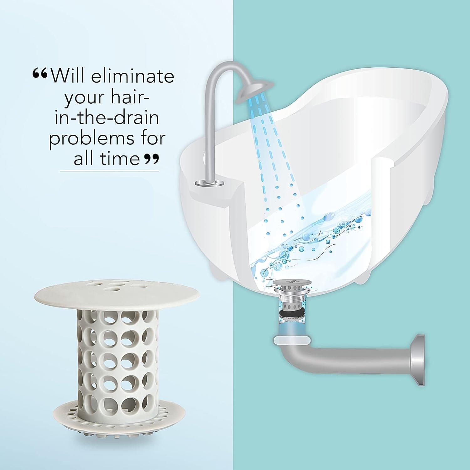 Tub Drain Hair Catcher – Universal Silicone Anti-Clog Strainer