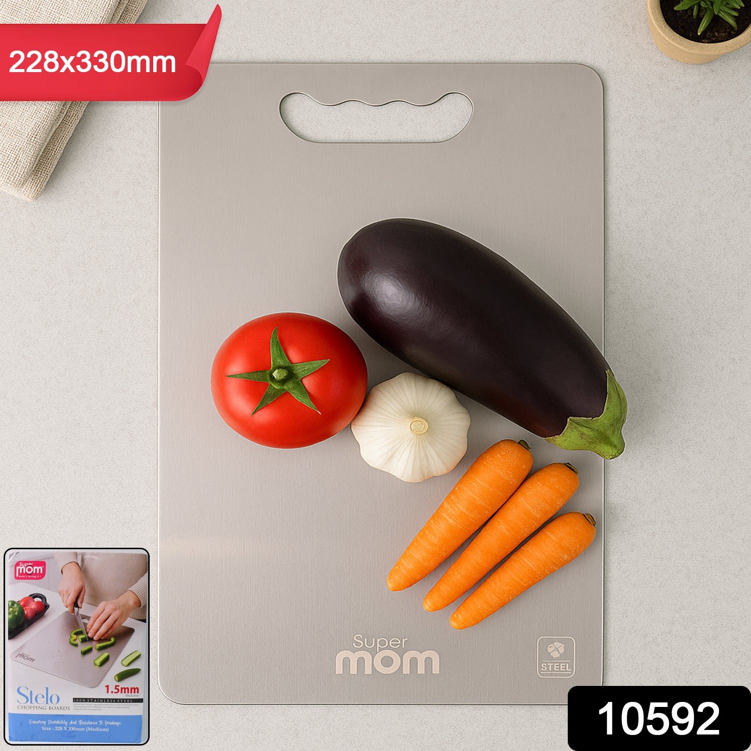 Stainless Steel Chopping Board – Durable 1.5mm Thick Cutting Surface