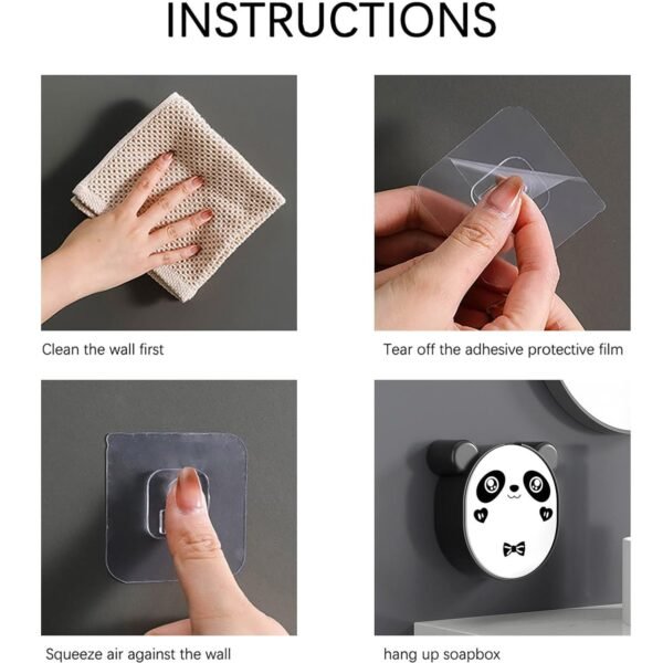 Panda Soap Box – Waterproof Wall-Mounted Flip-Top Holder