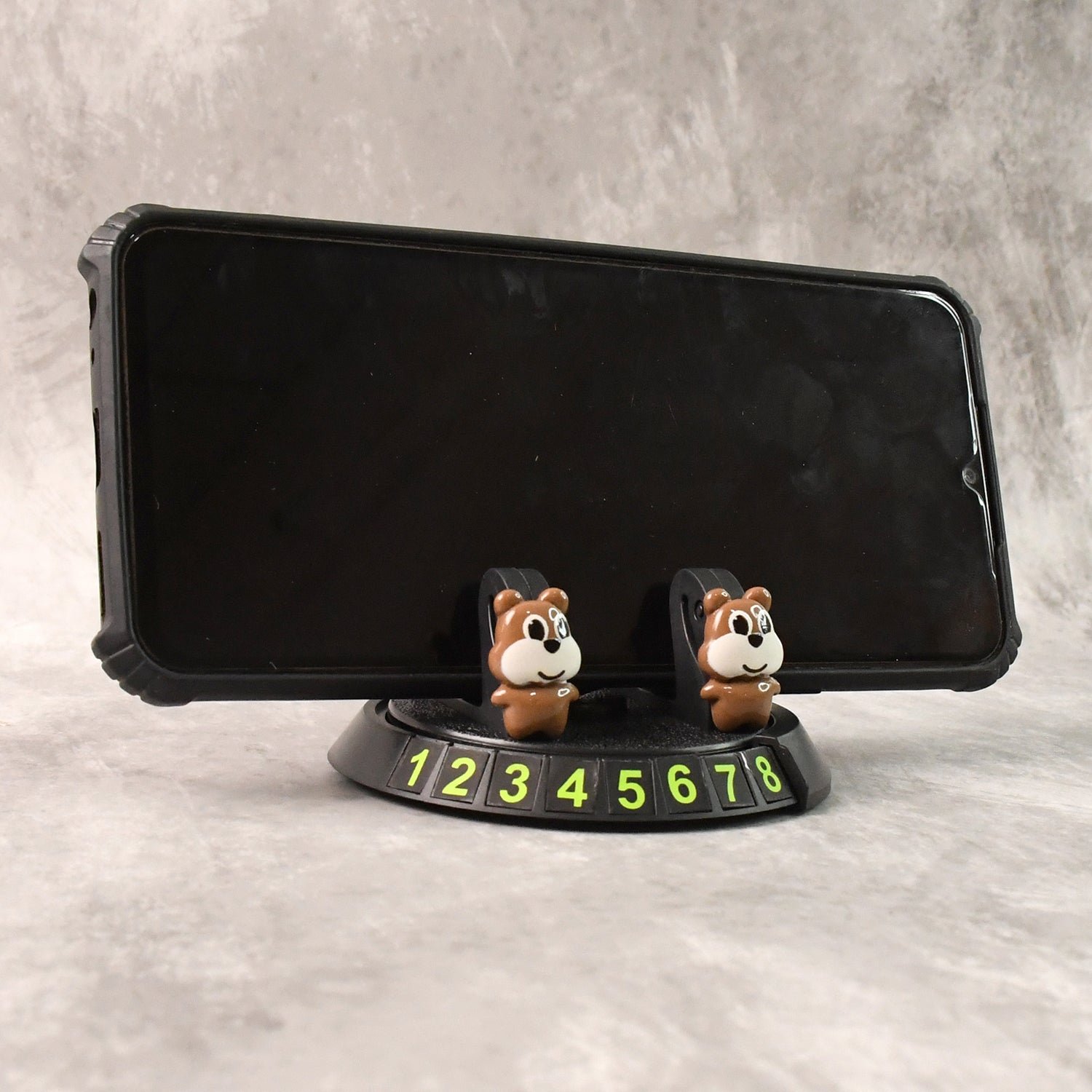Car Dashboard Mobile Phone Holder Stand with Parking Number Display