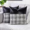 Leather & Cotton Pillow Covers – 23x22 Inch Set of 2 | Styleva