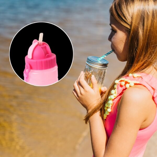 Kids Water Bottle 550ML – Leakproof with Cartoon Print & Strap