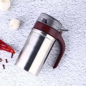 Stainless Steel Oil Dispenser – 500ml Anti-Drip | Ganesh