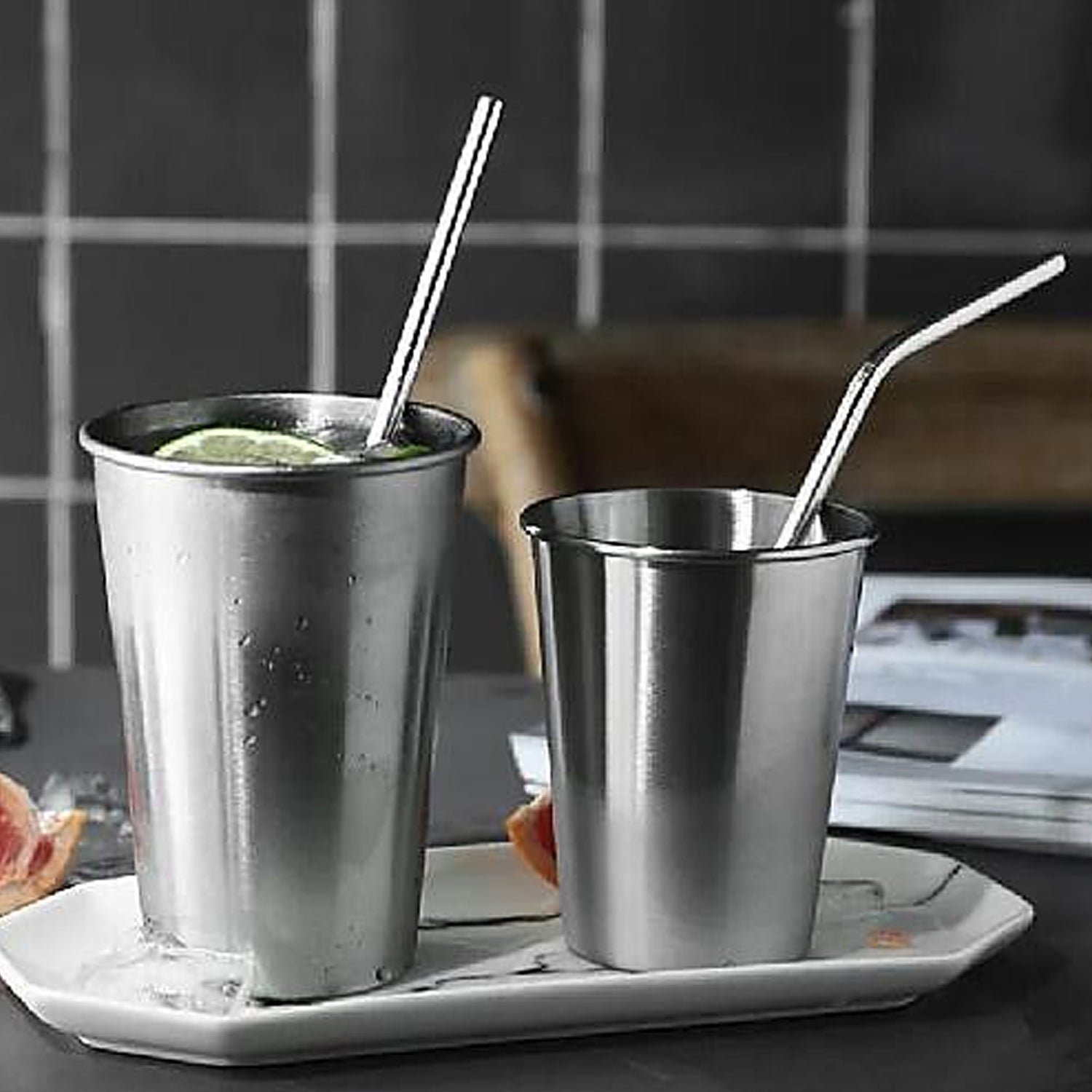 Stainless Steel Straws – Reusable Set with Travel Case | Happy Bathers